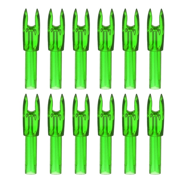 Uxcell Archery Arrows Nocks, Plastic Insert Arrow Nock Replacement Arrow Tails for Hunting Shooting Compound Recurve Bow Clear Green
