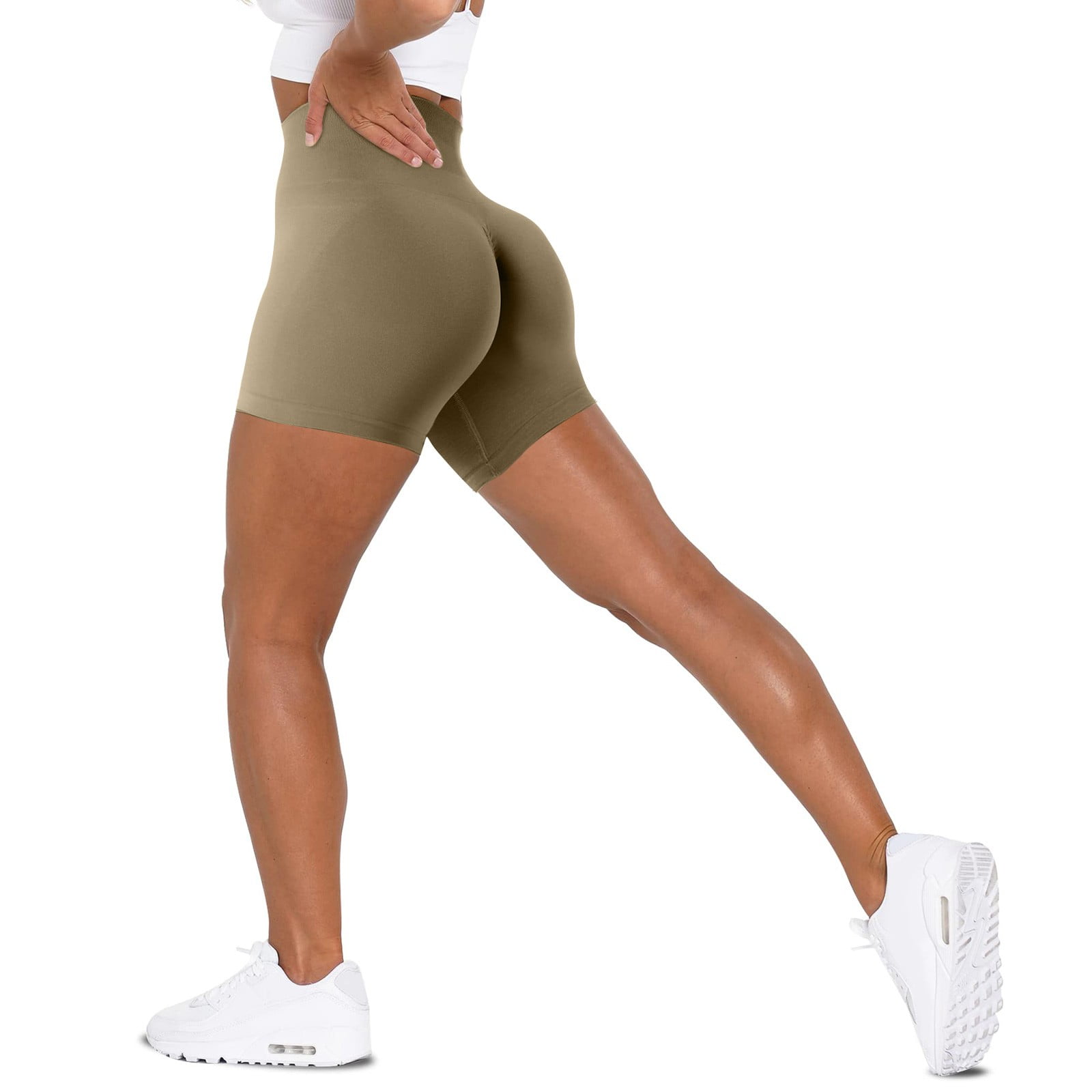 TOWED22 Women's High Waisted Swim Shorts Swim Board Shorts for Women(Gold,XS)