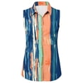 thumbnail image 6 of Craaazy Women's Loose Fit Printed Sleeveless Shirt - Comfy Collared Blouse for Effortless Chic Gifts, 6 of 6