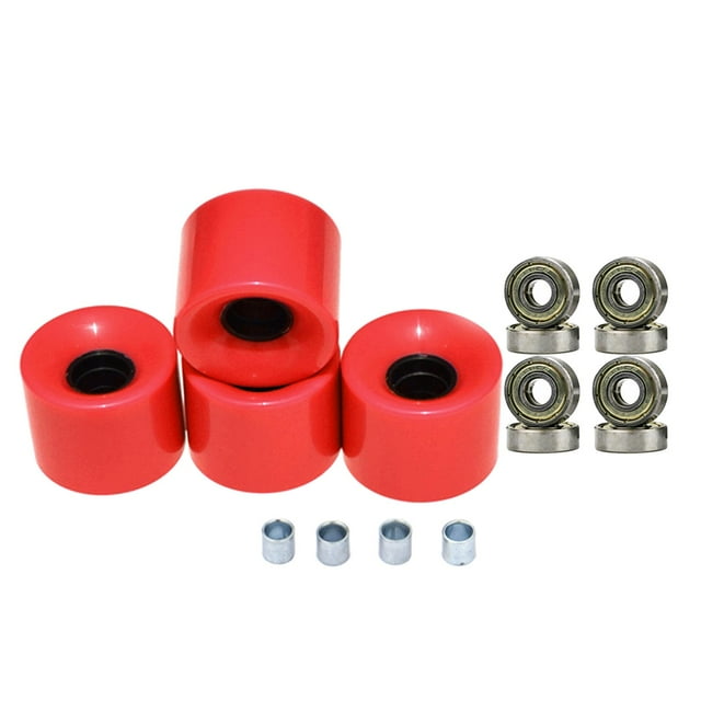 4 Roues Ske 60mm mm 78A, Couvercle Rouge Long