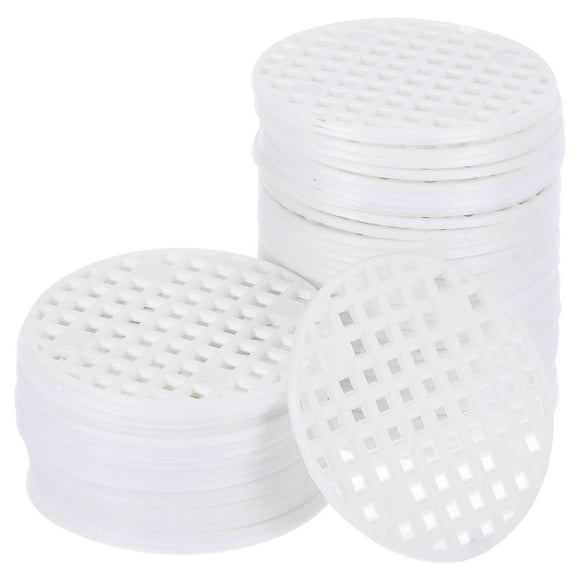 Uxcell Almohadilla de Malla para Agujeros de Macetas, 60 Piezas de 1.8" Redonda para Drenaje de Bonsáis, Blanca