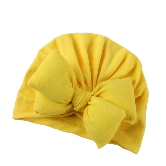 LULULION Premature Baby Hats Bowknot Hat Yellow Polyester 1Pcs
