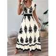 thumbnail image 5 of Summer Dresses for Women 2025 Casual Ruffle Sleeves Dress Sundresses Boho Beach Dresses L, 5 of 6