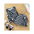 thumbnail image 3 of Bagilaanoe 2PCS Toddler Baby Boy Girl 4th of July Outfit Sets Stars Stripes Print Sleeveless Vest Tops + Elastic Waist Shorts, 3 of 9