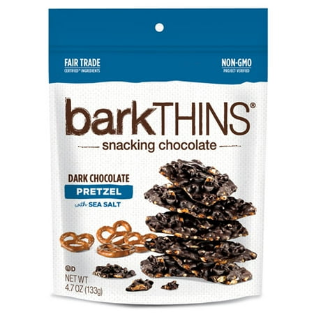 - Bark thins Dark Chocolate Pretzel with Sea Salt 4.75 Oz Pack of 1