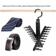 thumbnail image 3 of Belt Tie Rack Black Adjustable Tie Hanger 360 Degree Rotation Bow Tie Rack Hanger Belt Scarves Hook Hanger Organizer Non-Slip Clips Holder 11.4 * 5.1in, 3 of 8