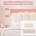 thumbnail image 5 of Hijob Full Size LED Bed Frame for Girls/Kids with Storage Drawers, Velvet Upholstered Platform Bed with Adjustable Headboard, Built in Charging Station, Beige, 5 of 7