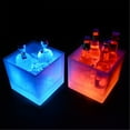 thumbnail image 6 of LED Ice Bucket Color Changing 3.5L, Double Layer Square Storage Cube Ice Buckets, Portable Champagne Drinks Bucket for KTV Parties Bar Home Wedding, 1PCS, 6 of 9