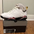 thumbnail image 3 of Ni - ke Ni - ke Air Jordan 7 Retro Men Size 11.5 304775-104 White Bronze-Cardinal Red Shoes, 3 of 5