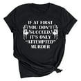 thumbnail image 1 of Tops de Mujer Elegantes Blusas Casuales Camisas de Moda Suelta Cuello Redondo Estampado de Letras Camiseta de Manga Corta Odeerbi ODB167033, 1 of 7
