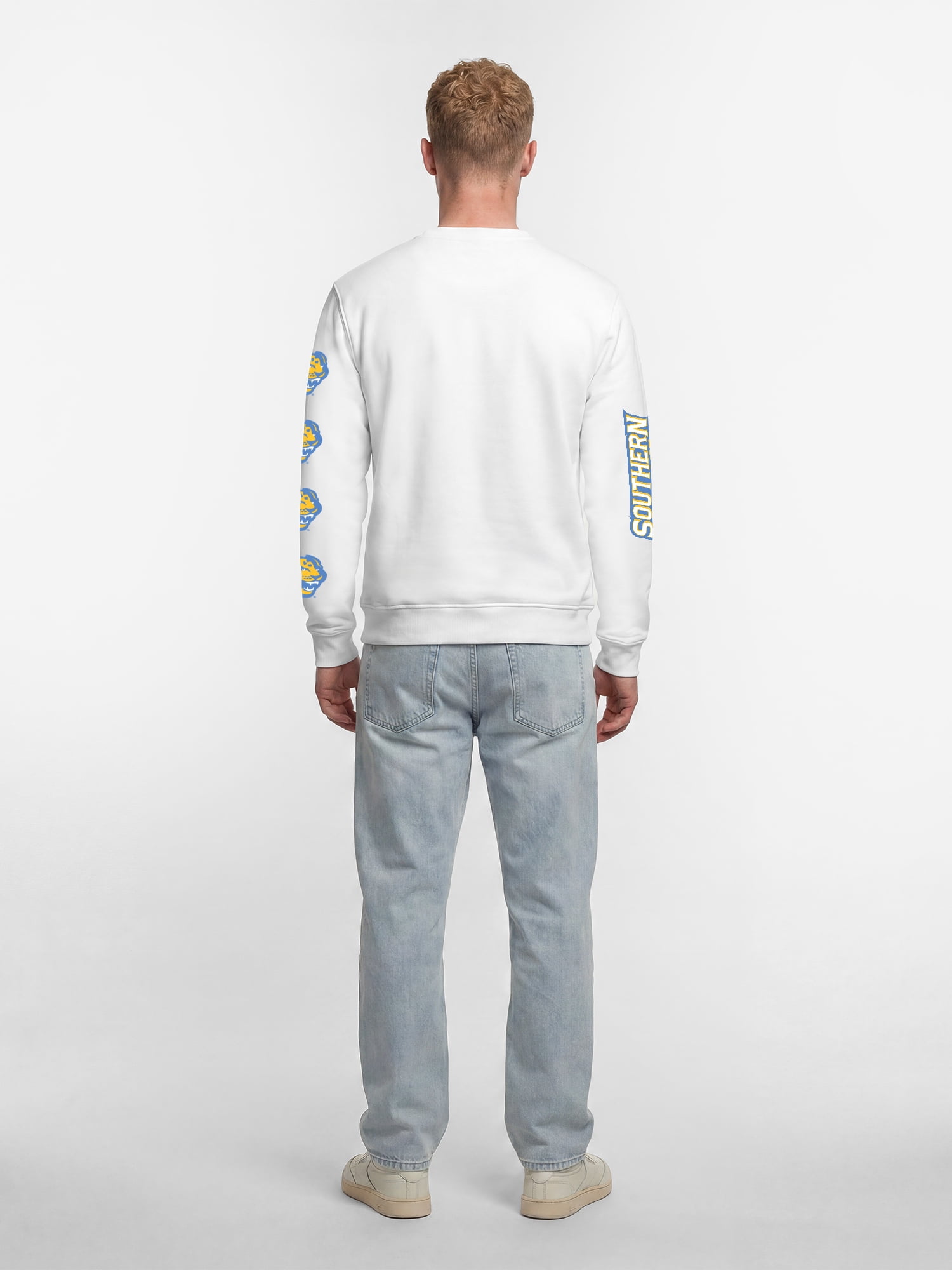 Southern University Jaguars Reebok Mens White Crew Sweatshirt