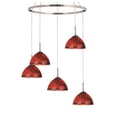 thumbnail image 2 of Woodbridge Lighting Alexis 5-Light Metal Steel Pendant Chandelier in Mosaic Red, 2 of 4
