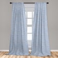 thumbnail image 5 of Ambesonne Harbour Stripe Curtains, Hand Drawn Sea, Pair of 28"x95", Night Blue White, 5 of 5
