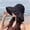 Black, variant on Women's Foldable Straw Bucket Hat - UPF50 Soft Brim UV Sun Hat for Outdoor & Travel