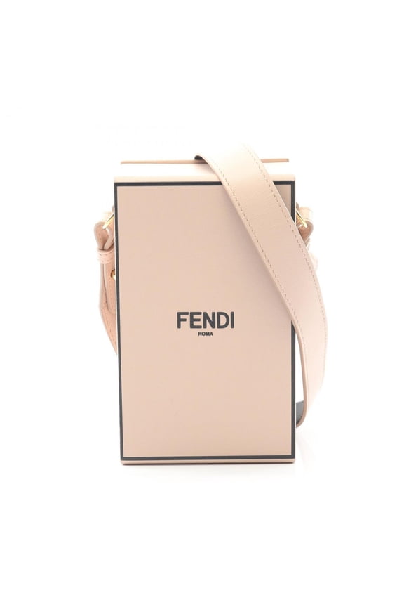 Pre-Owned Fendi Box Shoulder Bag, Leather, Women's, Pink (Good)