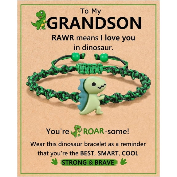 Dinosaur Bracelet for Boys, Perfect Birthday Christmas Gifts for Son Grandson Ages 3-12
