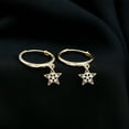 thumbnail image 3 of Rosec Jewels Natural Diamond Star Drop Earrings for Women - HI Color SI Clarity - Diamond Hoop Earrings - Ready to Gift, 18K Yellow Gold, 3 of 8