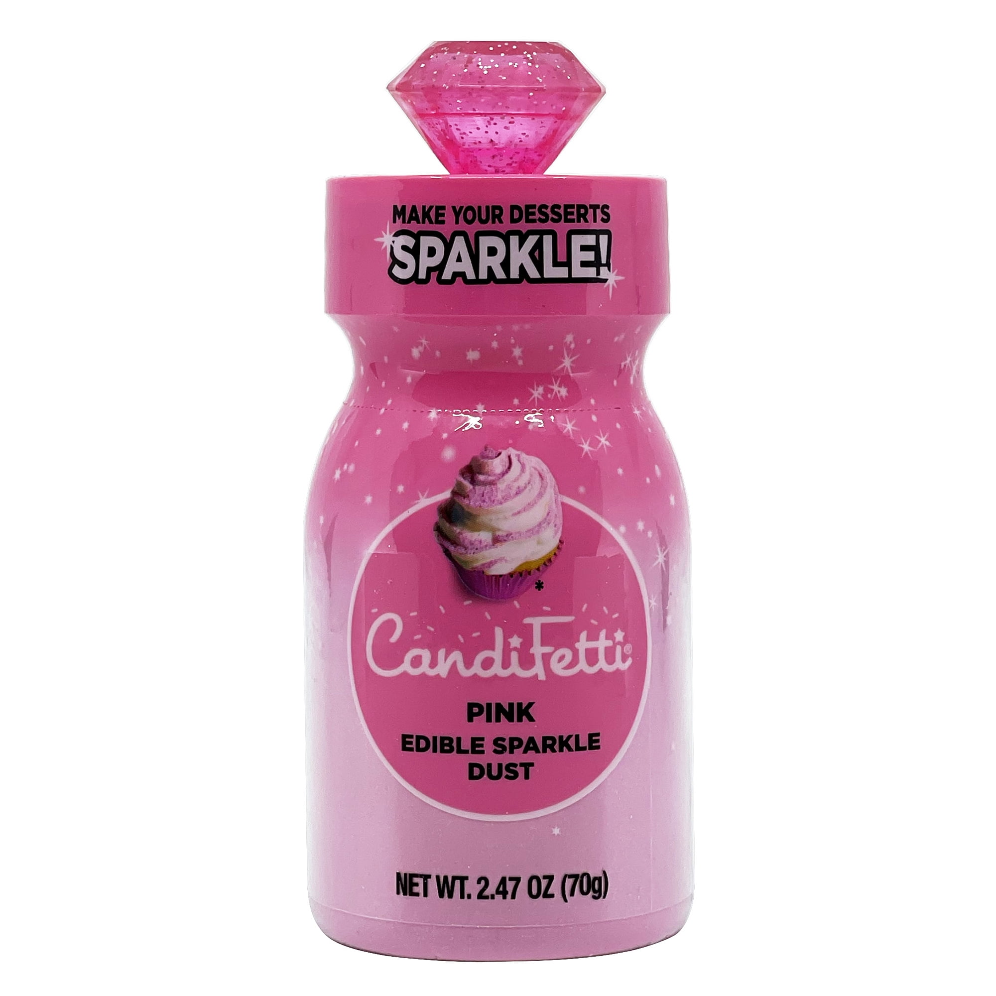 CandiFetti Edible D&eacute;cor Pink Sparkle Dust, 2.47 oz