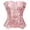 Pink, variant on Rexolia Women's Sheer Floral Lace Corset Top Overbust Zip Back Going Out Dark Purple L