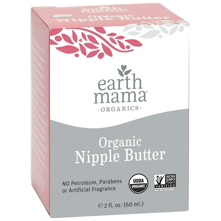 Organic Nipple Butter™ Breastfeeding Cream by Earth Mama | Lanolin-free,  Postpartum Essentials Safe for Nursing, Non-GMO Project Verified, 2-Fluid