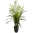 thumbnail image 2 of Nearly Natural 45" Plastic and Polyester Cymbidium Orchid Artificial Plant, White, 2 of 2