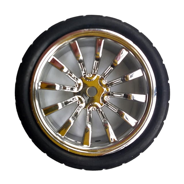Rueda 65x27mm Del Neumático De Goma Del Robot Del Modelo Del Coche Elegante Del Agujero Del Eje De 3-6m M - Plata shamjiam Neumático de robot de automóvil inteligente