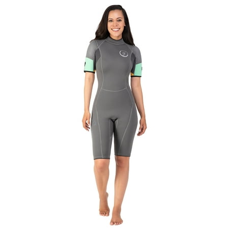 Seavenger Explorer 3mm Neoprene Shorty Wetsuit (Gray Mint Women s 7)