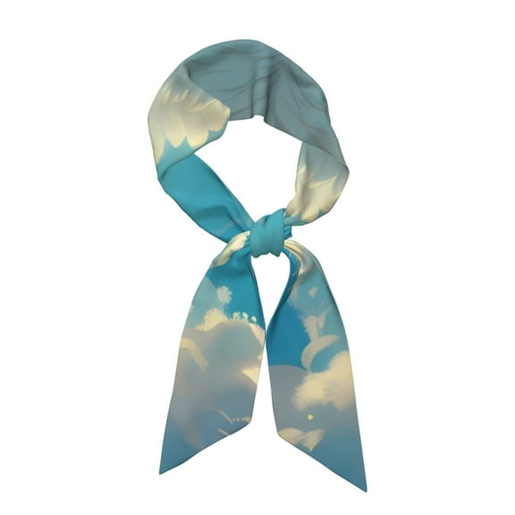 Cauagu Sunshine Cute Winged Cat Pattern Scarf for Women,Neck Scarf Women's Wrap Scarf Head Shawl Long Scarf Accessory Scarf Fall Gift