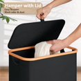 thumbnail image 2 of Cesto de ropa Vincona Slim con tapa, 75 L, tela Oxford negra, 2 of 8