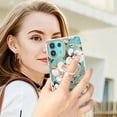 thumbnail image 4 of Allytech for Moto Edge 20 Lite/ Moto Edge 20 Fusion Case with Ring Holder Stand, Slim Shell Floral Series Bumper Anti-Scratch Shockproof Lightweight Phone Case Cover for Girls Women, Flower, 4 of 4