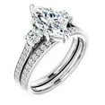 thumbnail image 3 of Rag Jewels 2.25 Ct Marquise Cut White Diamond Engagement Wedding Thanksgiving Christmas Bridal Ring Set 14K White Gold Plated 925 Sterling Silver For Women's -10, 3 of 3