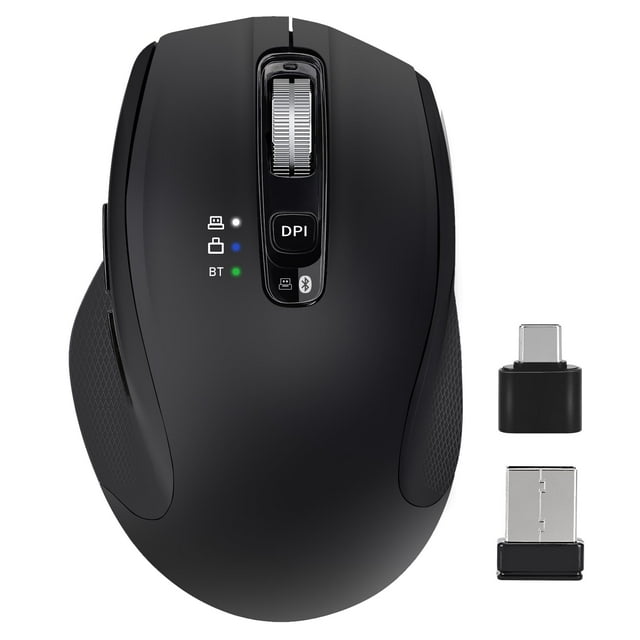 Ratón inalámbrico CHHI con receptor Bluetooth USB-A USB-C negro