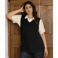 thumbnail image 4 of TIYOMI Plus Size 5X Black Sweater Sleeveless Tops For Women Sleeveless V Veck Pullover Fall Winter Knitted Tank Tops 5XL 26W 28W, 4 of 6