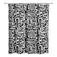 thumbnail image 2 of Creative Products Black Woogly Shapes 71 x 74 Shower Curtain, 2 of 2