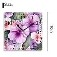 thumbnail image 2 of 10 Inch Wall Clock Battery Operated Silent Clock Decorative for Office, Kitchen, Outdoor, Living RoomPalm Leaves Tropical Flowers White Hibiscus Multicolor, 2 of 4