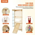thumbnail image 2 of VEVOR Swedish Ladder Wall Gym, 5 in 1 Wooden Indoor Playground Climbing Toys, 220 lbs Load Capacity Swedish Wall Ladder with Pull-Up Bar, Gymnastic Rings, Wall Ladder, Rope Ladder, and Slide Board, 2 of 9