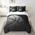 thumbnail image 4 of Erosebridal 3D Basketball Bed in a Bag Full Size for Kids Boys, Black Grey Bedding Full Size, Sports Player Reversible Comforter Sets with Sheets, Breathable Bedroom Decorative, 7pcs, 4 of 6