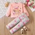 thumbnail image 2 of Vividxx Toddler Girl Clothes Cute Girls Outfits 2 Piece Set Winter Print Top With Floral Pants Toddler Casual Playwear Soft Comfortable Outfit For Daily Wear 1-2 Years, 2 of 7