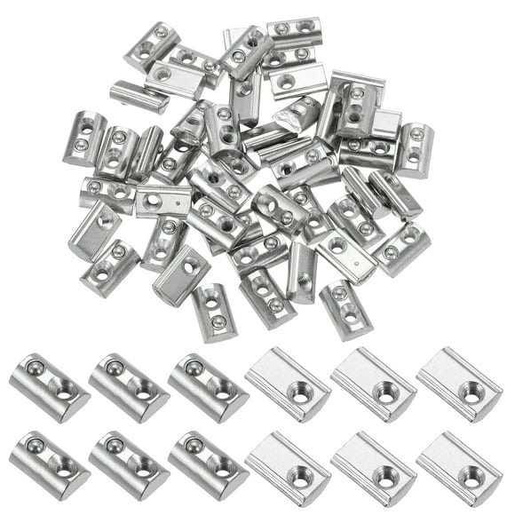 M3 Half Round Roll in Spring T Nuts 2020 Series Carbon Steel T Slot Spring Nuts Silver, 100 Pcs