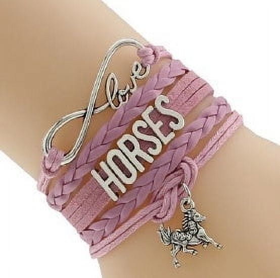 Infinity Love Horse Leather Bracelet Equestrian Jewelry for Horse Lovers Timeless Infinity Symbol Design Adjustable