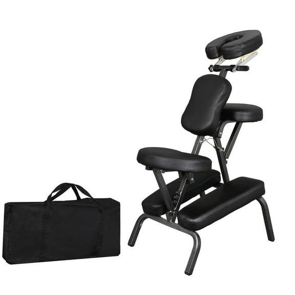 HOWEN Portable Folding Massage Chair, Adjustable Tattoo Chair for Salon and Facial Spa, PU Leather Padding with Headrest and Armrest for Home Use