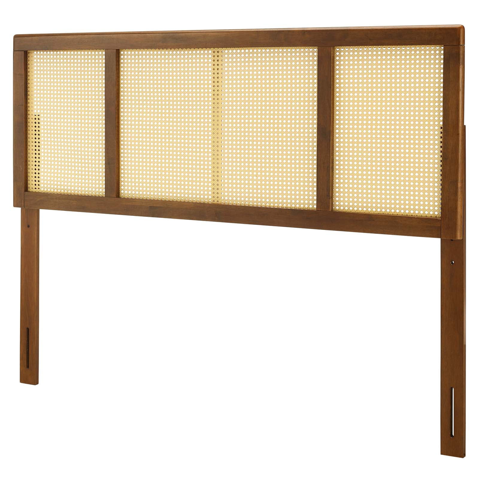 Headboard, King Size, Wood, Brown Walnut, Modern Contemporary Urban
