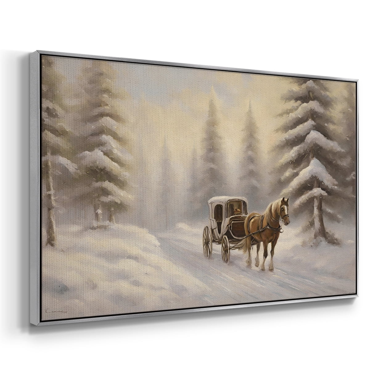Vintage Landscape-CLXXI By Wexford Home Framed in Silver Wood Gallery Wrapped Canvas 27 in. x 41 in.