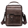 thumbnail image 1 of Bolso bandolera de PU Vintage para hombre bolso de hombro con cremallera para hombre sólido para viajes de negocios, 1 of 7