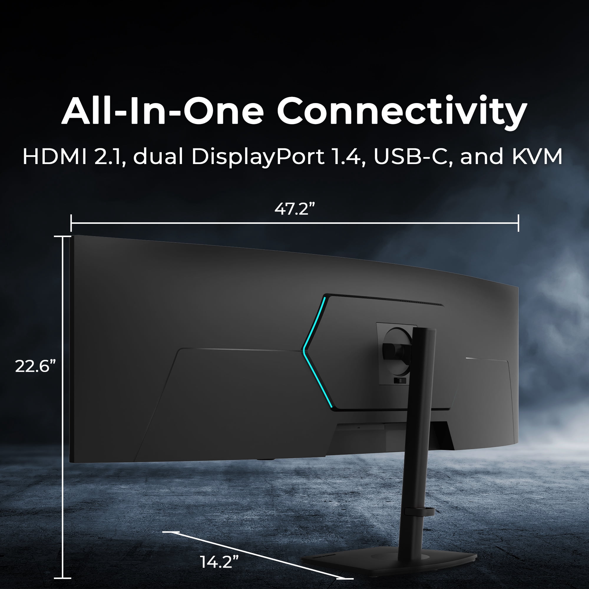 Deco Gear 49" QD-OLED 240Hz Curved Ultrawide Gaming Monitor - 5120×1440 DQHD, 32:9 Dual-QHD Display, 0.03 ms Response, HDR400 True Black, 90W USB-C, KVM, Adaptive Sync, RGB Lighting