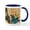 White/Navy Inside, variant on CafePress - Paris Eiffel Tower Hydrangea Bird Floral Fashion M - 11 oz Ceramic Mug - Novelty Coffee Tea Cup