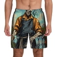 thumbnail image 2 of Goofa Skeleton Chef BBQ Scene Printed Men's Swim Trunks Board Shorts Quick Dry Mens Swimming Trunks with Compression Liner,Breathable Fit Hawaii Beach Shorts-XX-Large, 2 of 9