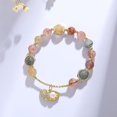thumbnail image 2 of Pulsera de concha de piedra natural (tamaño 14-19 cm), pulsera con dijes de cristal de colores, pulsera elástica, joyería de piedras preciosas, 2 of 4