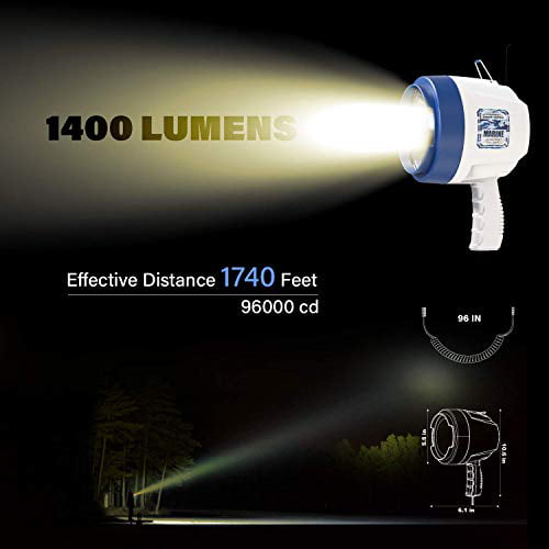 Tactic Pro Glare Free Blue Max Marine 12V DC Spotlight 100W Halogen Bulb Light 