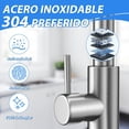 thumbnail image 3 of Grifo de Cocina de acero inoxidable 304, 360°Grifo para Fregadero de Cocina de Agua Caliente y Fría Llave, Mezclador de Fregadero de Cocina con Pulverizador Desplegable, 3 of 8